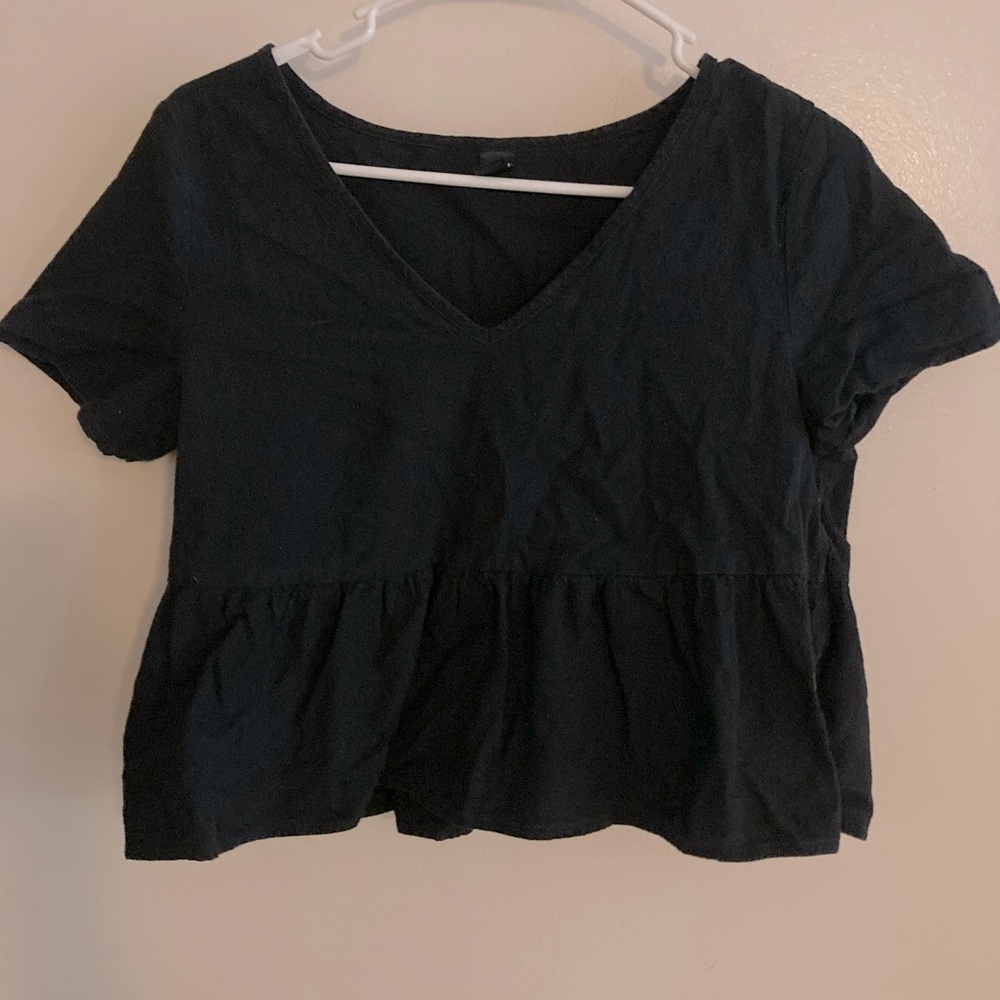 Black V neck blouse